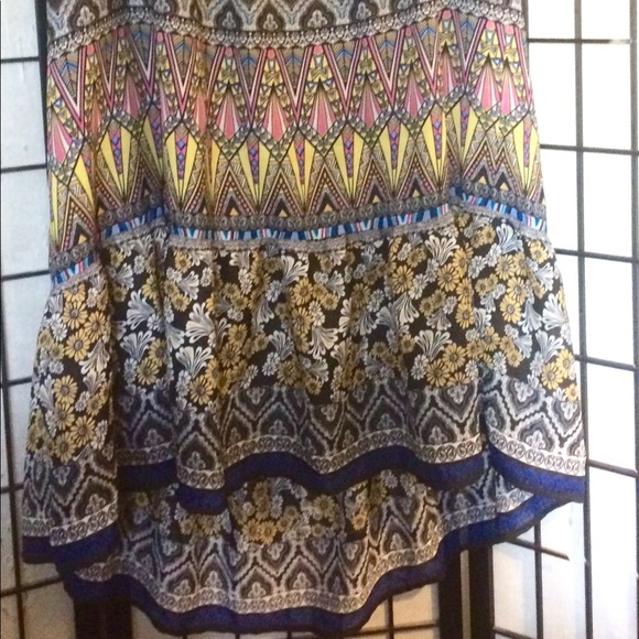 Multicolored maxi skirt- tribal and floral pattern Bisou - Picture 2 of 8